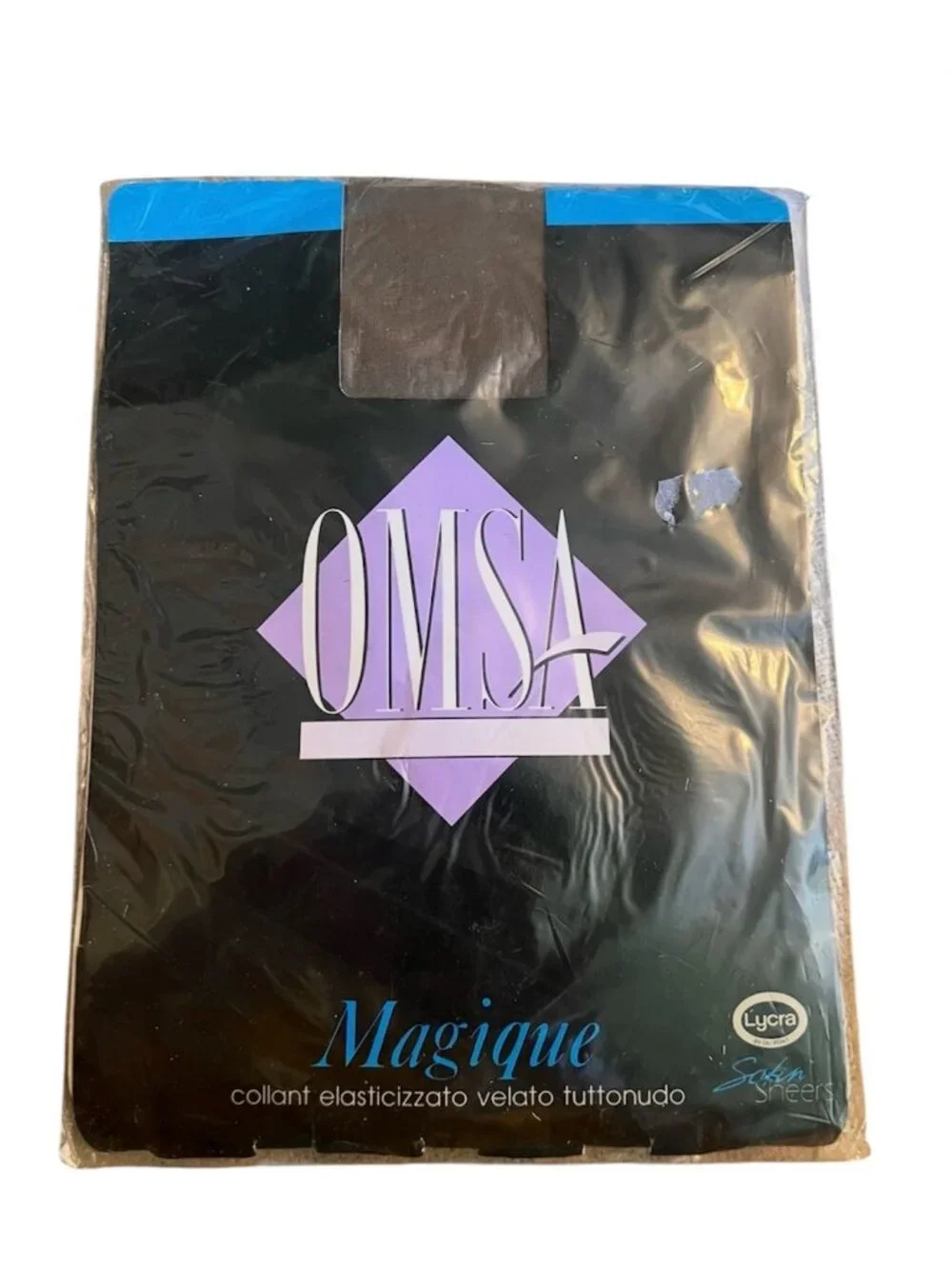 Omsa Magique Sheer Lycra Tights Gusset 10 Den Col. 9 Castoro Tg IV Long